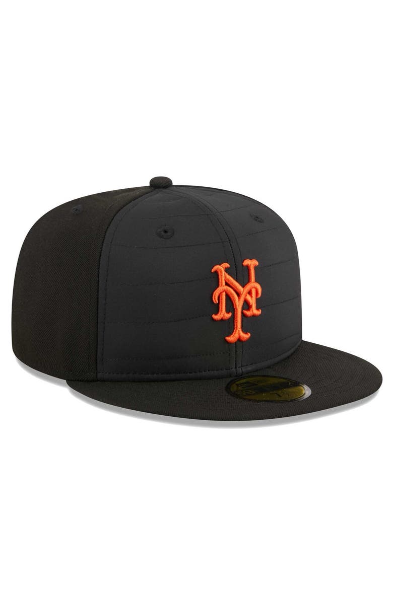 New Era Men's New Era Black New York Mets Quilt 59FIFTY Fitted Hat, Alternate, color, 