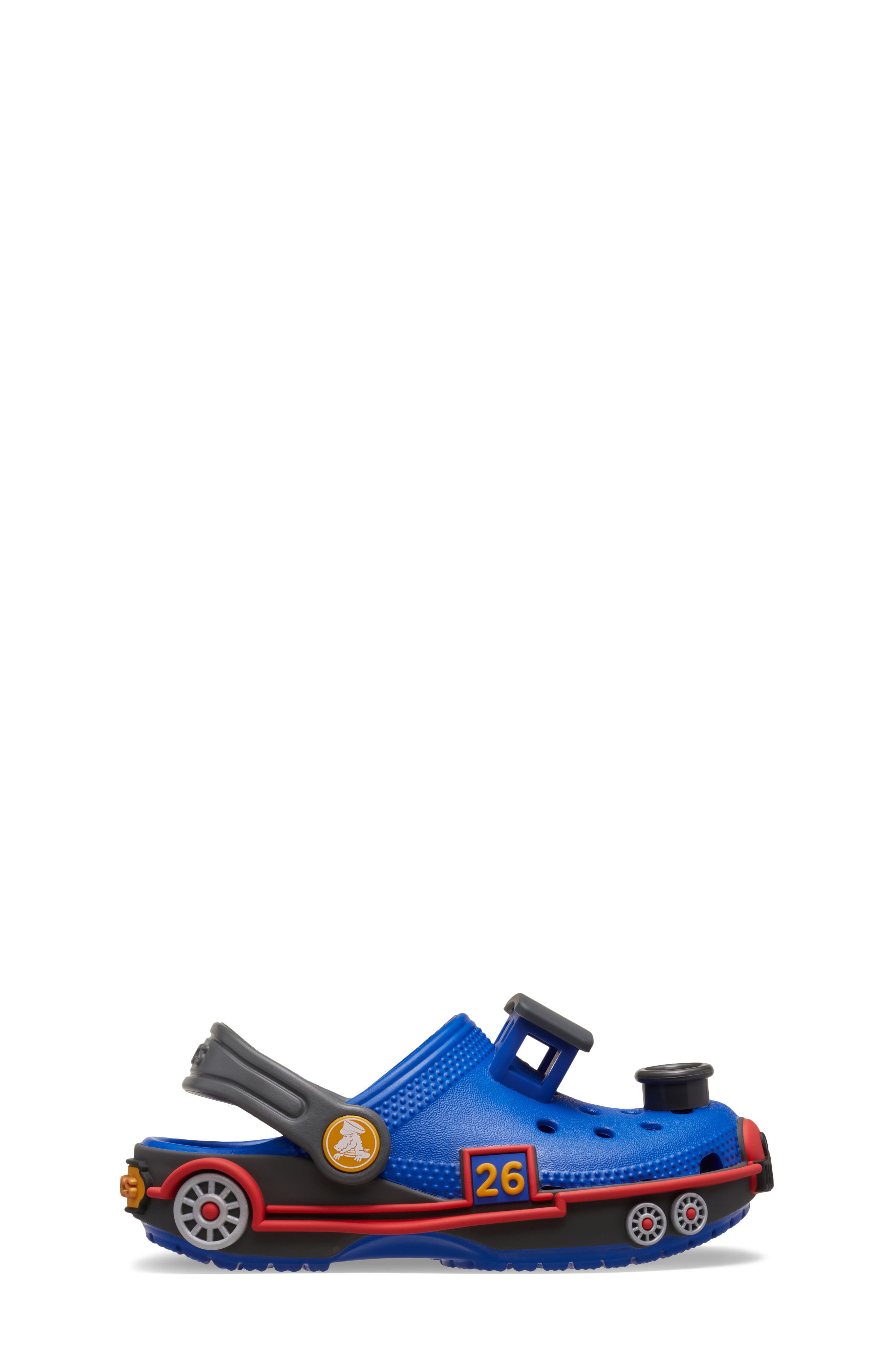 CROCS Kids' Classic Train Clog, Alternate, color, Blue Bolt/Carbon