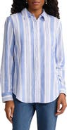 Jones New York Oversize Linen Blend Button-Up Shirt