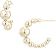 EDEN PRESLEY Small Beaded 14K Gold Huggie Hoop Earrings