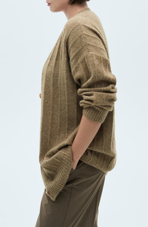 Mango Buttoned Long Cardigan Medium Green In Medium Green