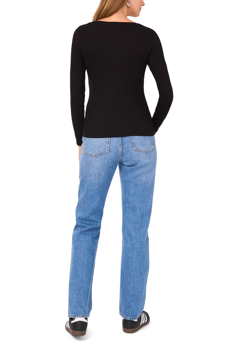 Jersey Rib Long Sleeve Top, Alternate, color, RICH BLACK