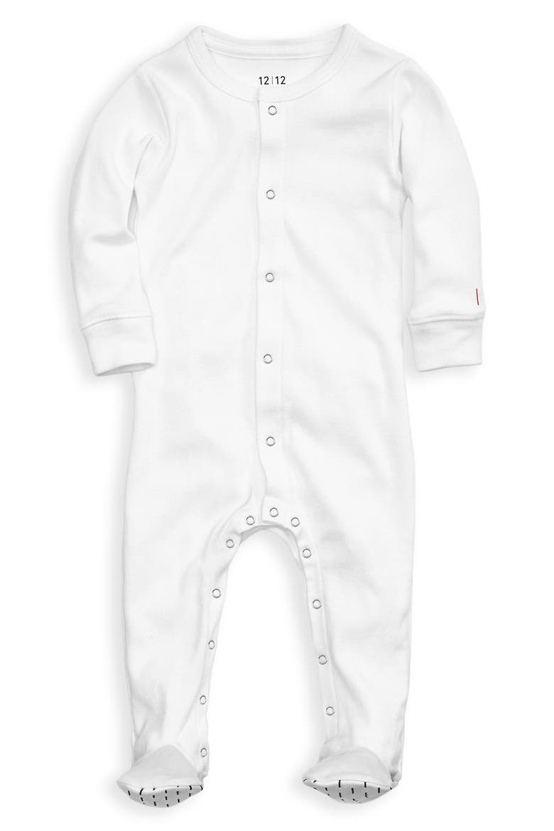 The Organic Snap Footie Pajamas, Main, color, WHITE