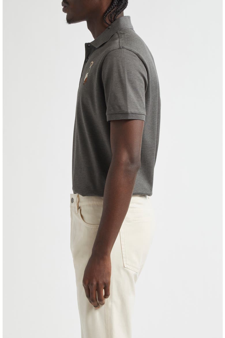 Polo Bear Patch Cotton Piqué Knit Polo, Alternate, color, MED GREY MELANGE