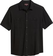 Johnston & Murphy Riley Knit Short Sleeve Button-Up Shirt