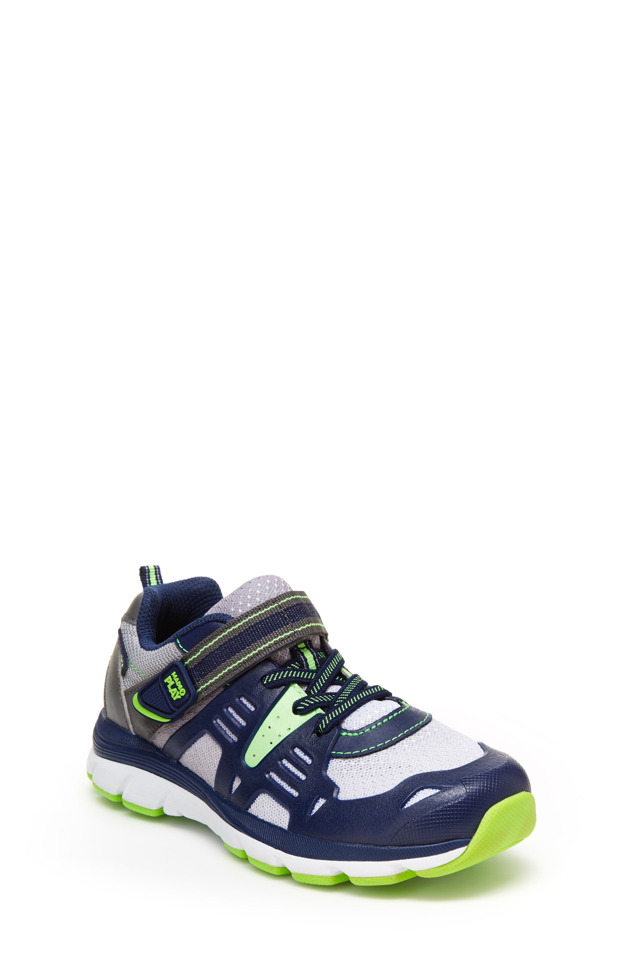 Made 2 Play® Ashton Sneaker, Main, color, NAVY/ LIME