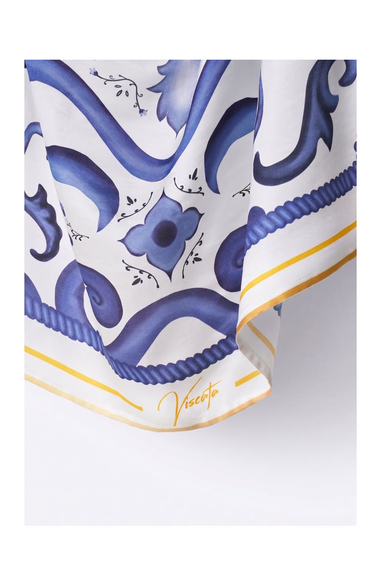VISCATA Square Scarf, Alternate, color, Majolica Blue