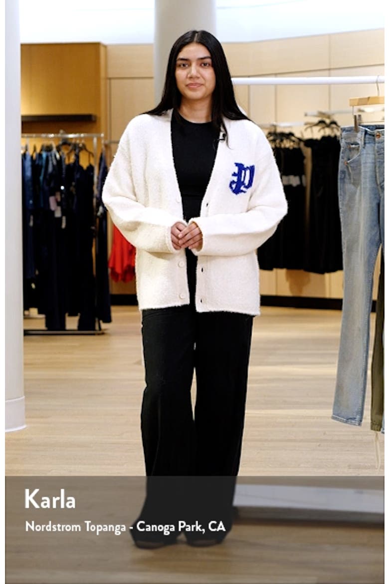 Relaxed Fit Intarsia Logo Cardigan video