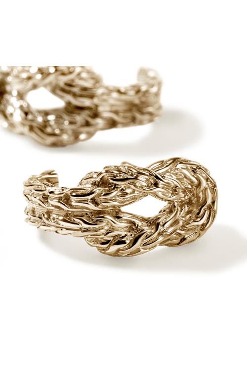 John Hardy 14kt Yellow Gold Lov Knot Hoop Earrings In Gold