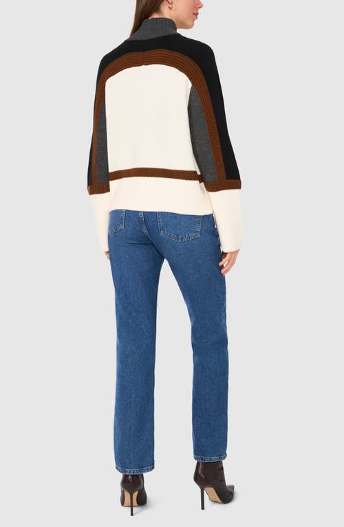 HALOGEN HALOGEN® COLORBLOCK MOCK NECK SWEATER