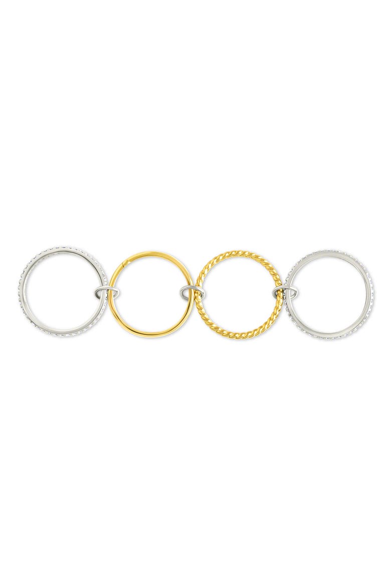 Jelena Cubic Zirconia Stacking Ring, Alternate, color, DUAL TONE