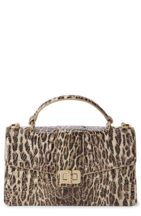 Genie Embossed Leather Top Handle Bag