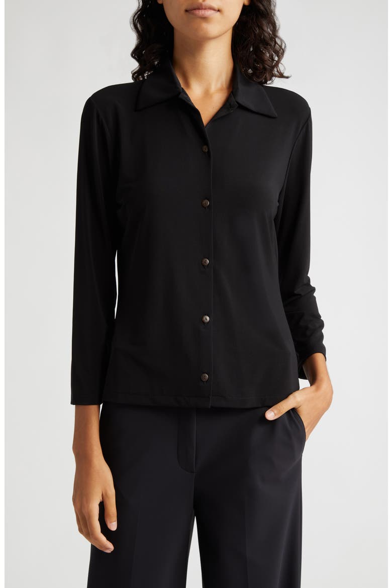 Long Sleeve Button-Up Shirt, Main, color, BLACK