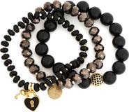 Panacea Set of 3 Beaded Stretch Bracelets