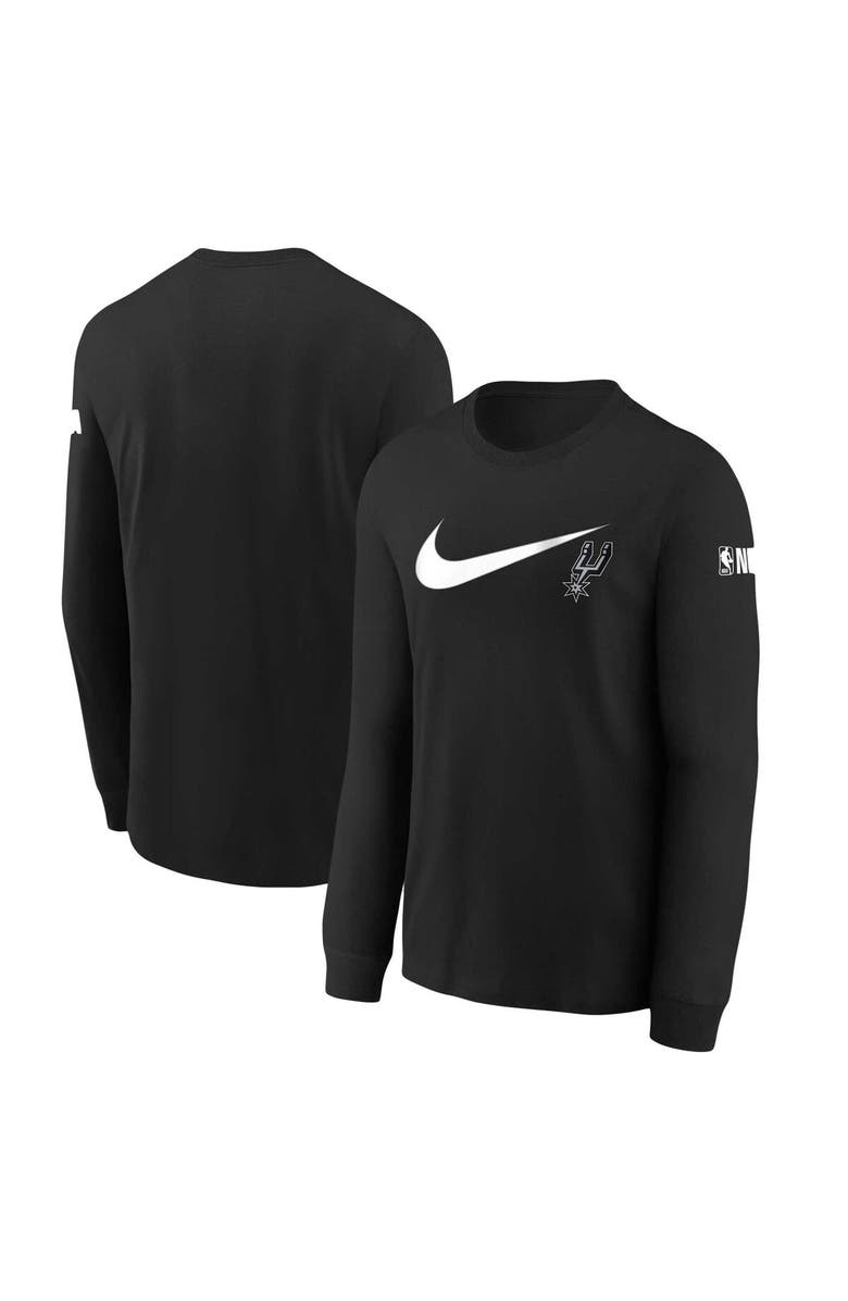 Nike Youth Nike Black San Antonio Spurs Swoosh Long Sleeve T-Shirt, Alternate, color, 