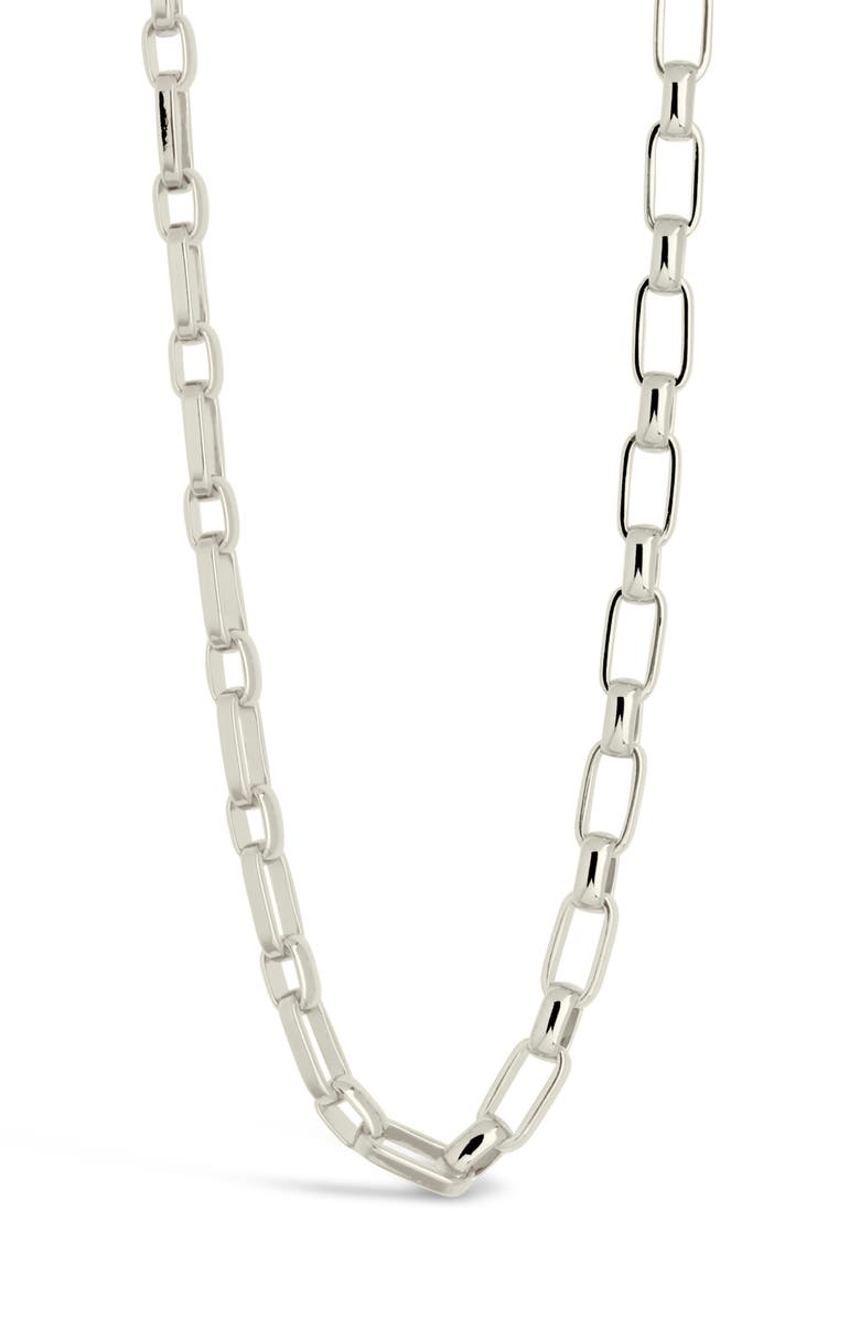 Sterling Forever Elara Chain Necklace, Alternate, color, Silver