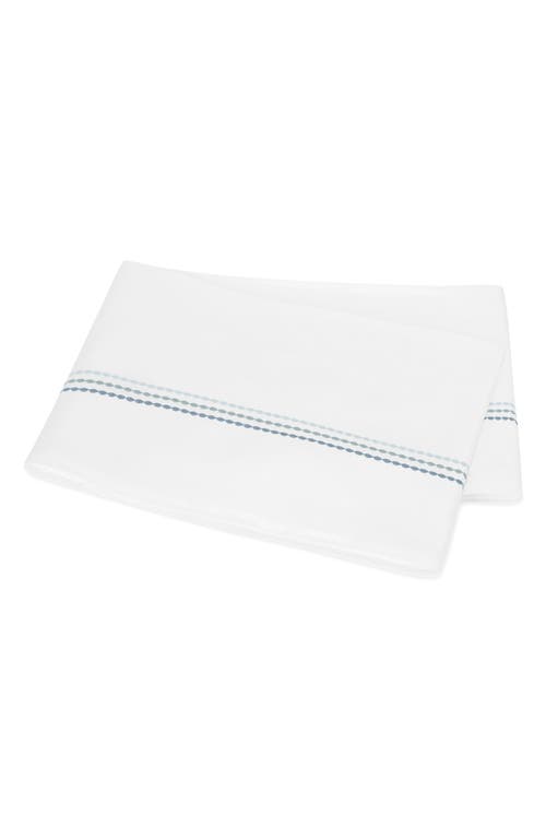 Matouk Amara Triple Pearl Embroidered 300 Thread Count Flat Sheet