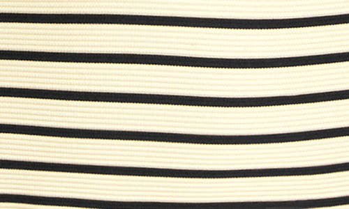 Robin Piccone Parker Stripe Rib One-piece Swimsuit In Black/ecru