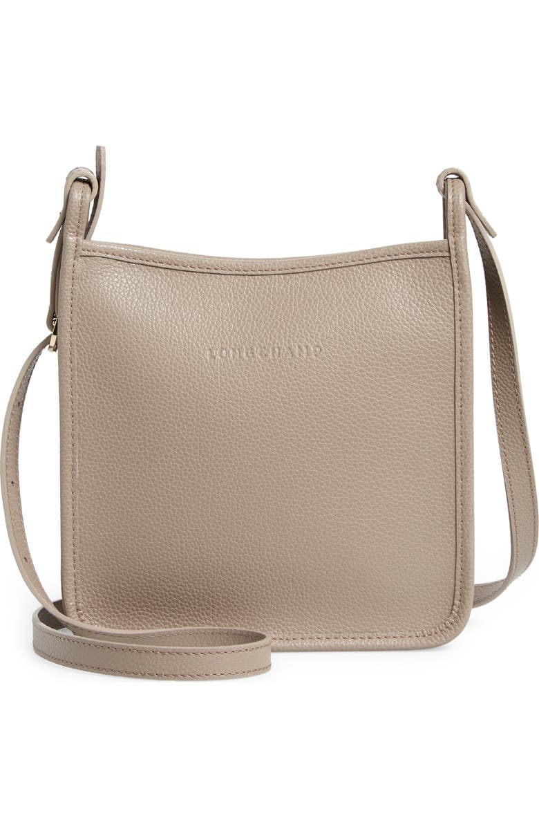 Longchamp Small Le Foulonné Leather Crossbody Bag, Main, color, Turtle Dove