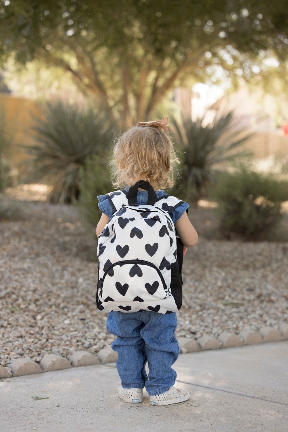 Lightweight Backpack with Fold-Up Pouch, Alternate, color, Black & White