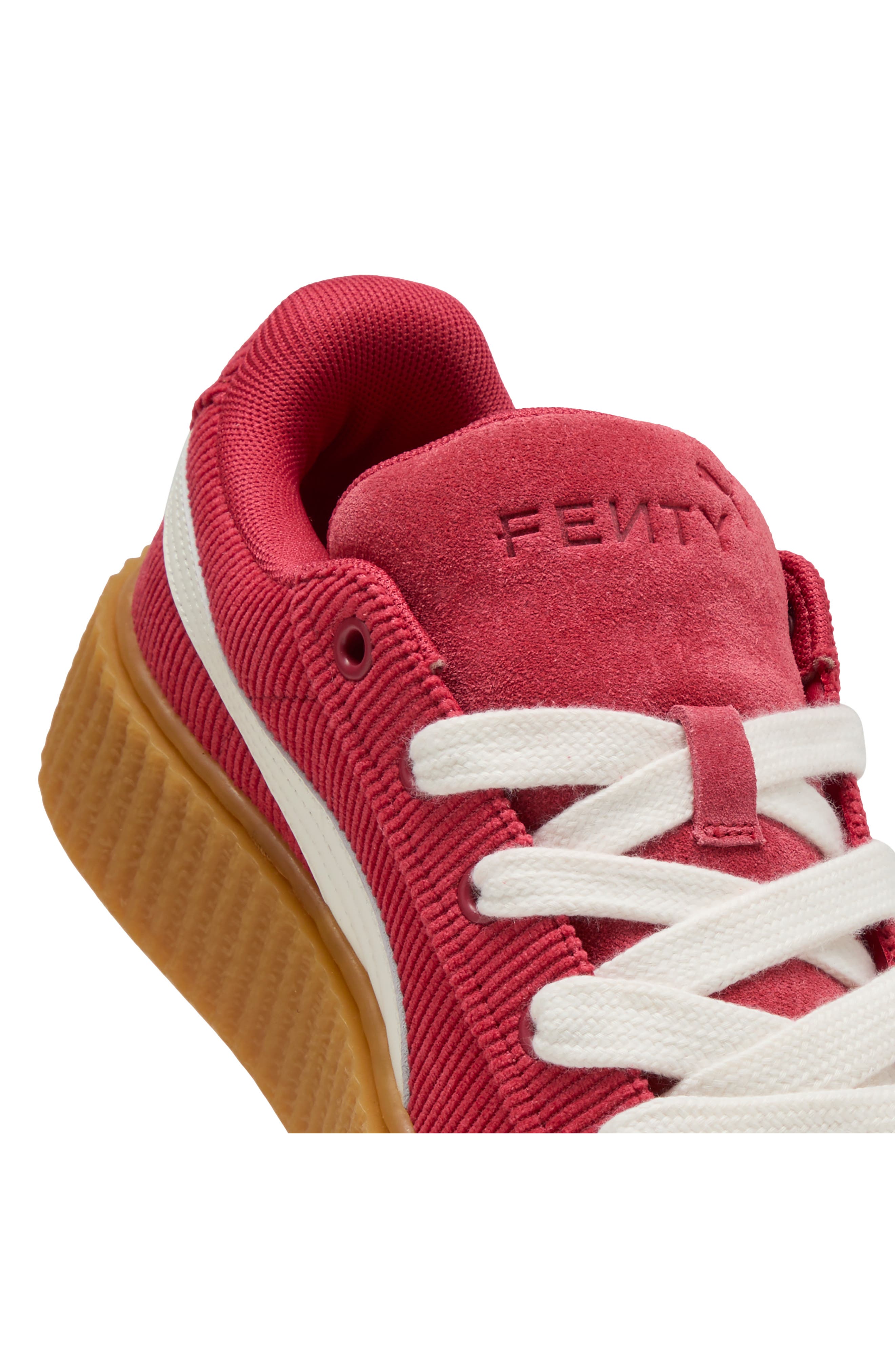 x FENTY Kids' Creeper Phatty Corduroy Sneaker, Alternate, color, CLUB RED-WARM WHITE-GUM