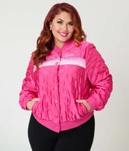 Unique Vintage Plus Size Quilted Varsity Jacket