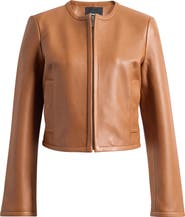 Theory Crop Leather Jacket