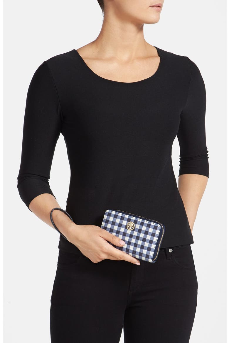 'Robinson' Phone Wallet, Alternate, color, NAVY GINGHAM
