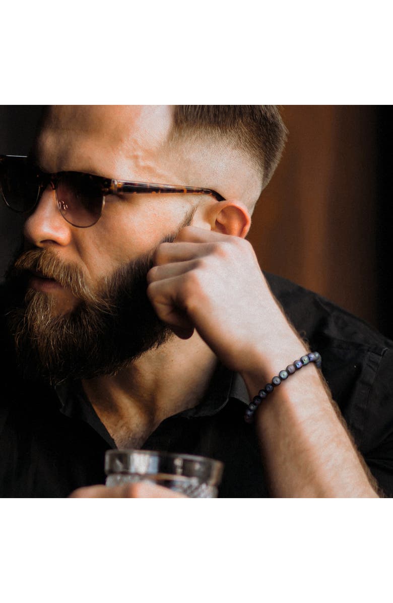 DELMAR 8-8.5mm Cultured Freshwater Pearl Bracelet, Alternate, color, Black