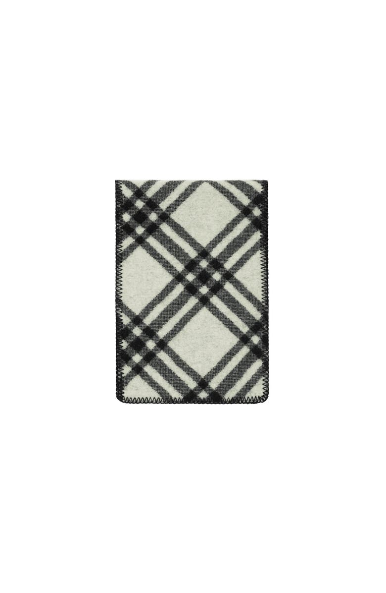 Burberry Check Wool Scarf, Alternate, color, Black