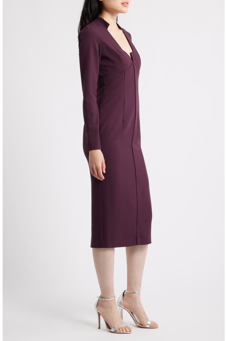 Kylah Long Sleeve Midi Dress, Alternate, color, OXBLOOD
