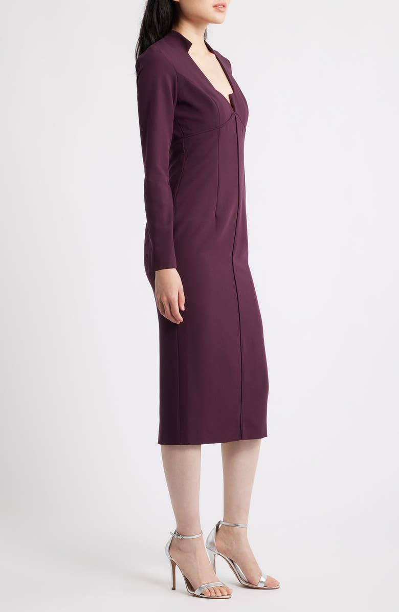 Black Halo Kylah Long Sleeve Midi Dress, Alternate, color, Oxblood