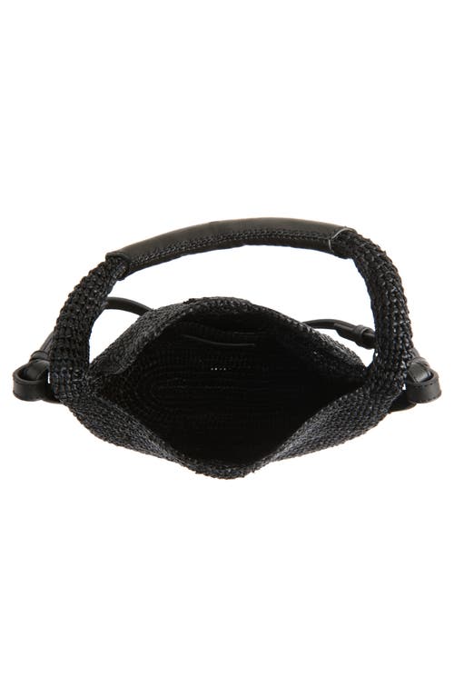 Helen Kaminski Yala Raffia Mini Shoulder Bag In Charcoal/black