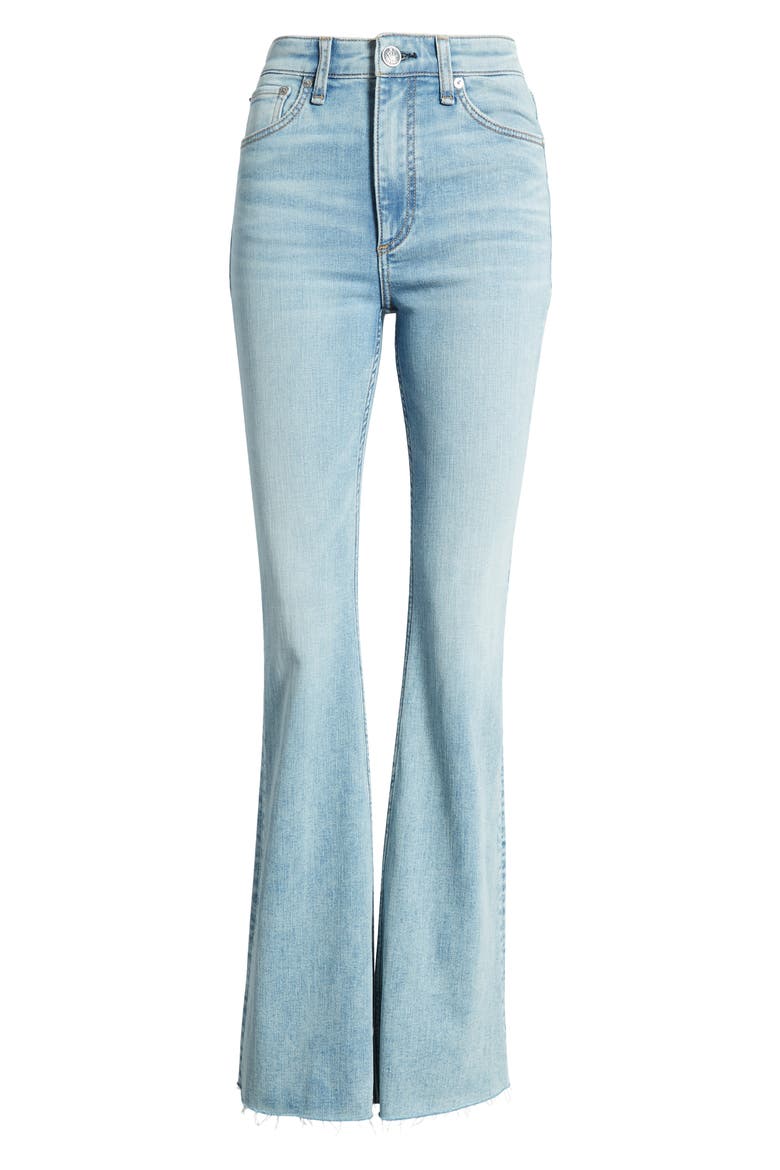 Casey Raw Hem High Waist Flare Jeans, Alternate, color, LOLA
