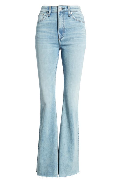 Rag & Bone Flexi Dahlia Mid-rise Full-length Lou Flare Jean In Blue