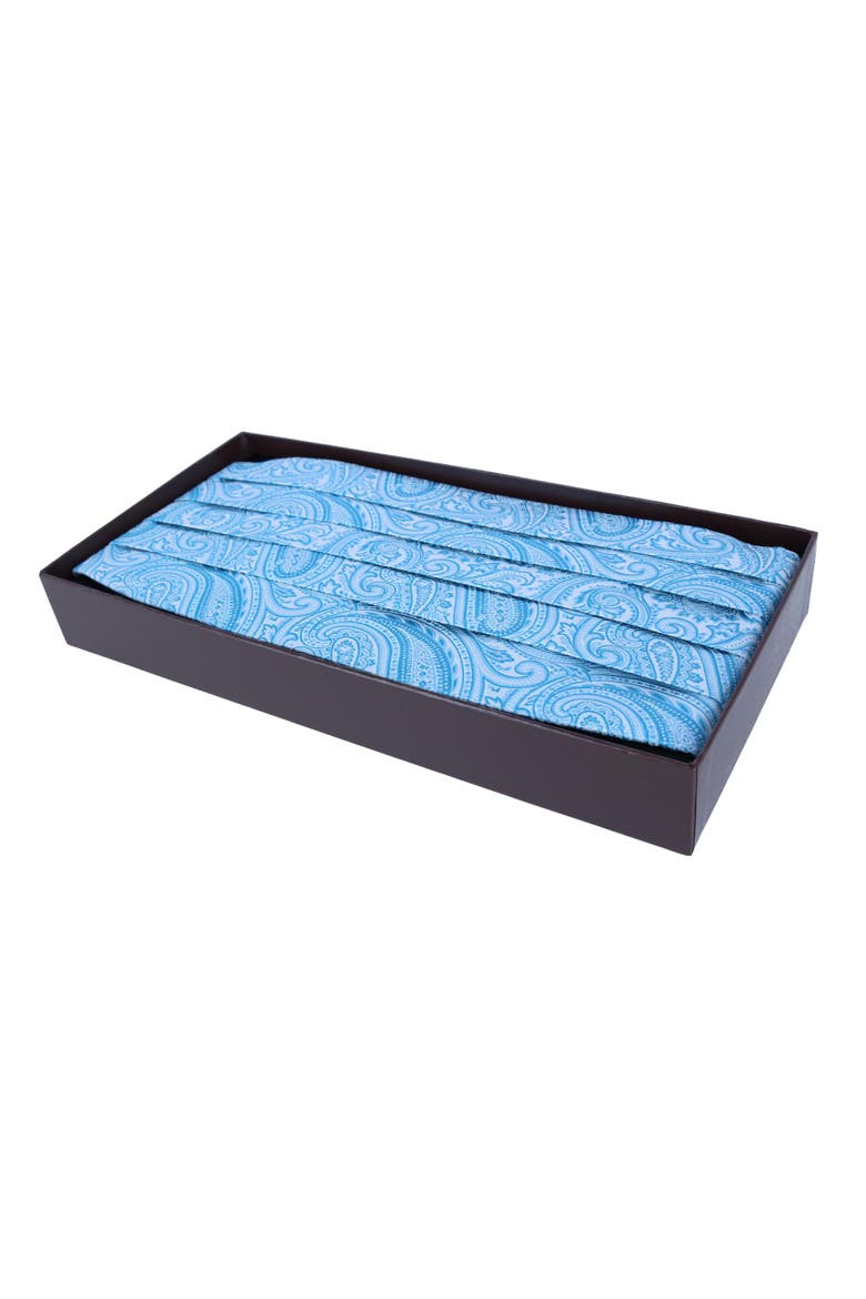 Sobee Paisley Silk Cummerbund, Alternate, color, Light Blue Paisley