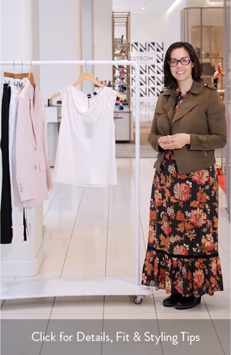 Belidina Drape Neck Sleeveless Stretch Silk Top, sales video thumbnail