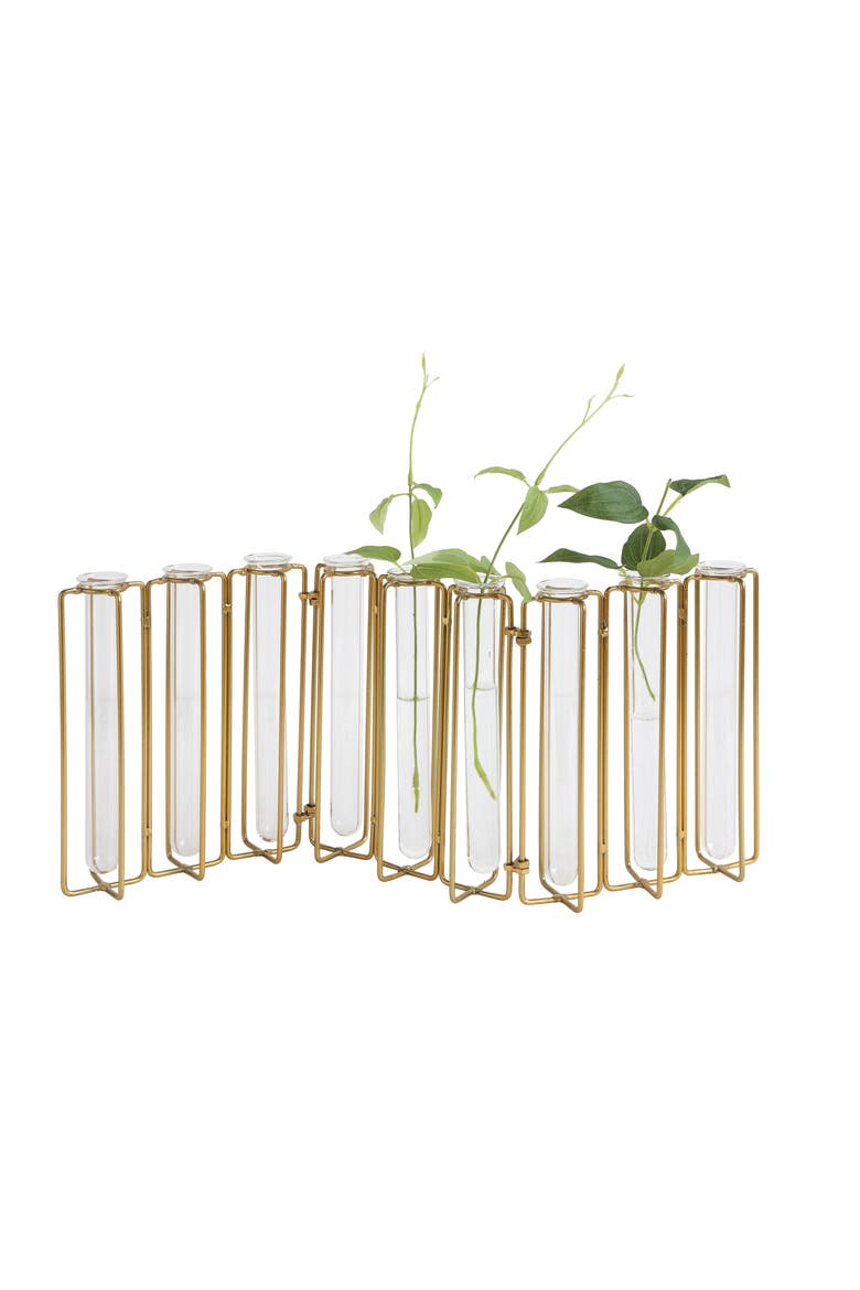 Tests Tube Vases in Stand, Main, color, Gold