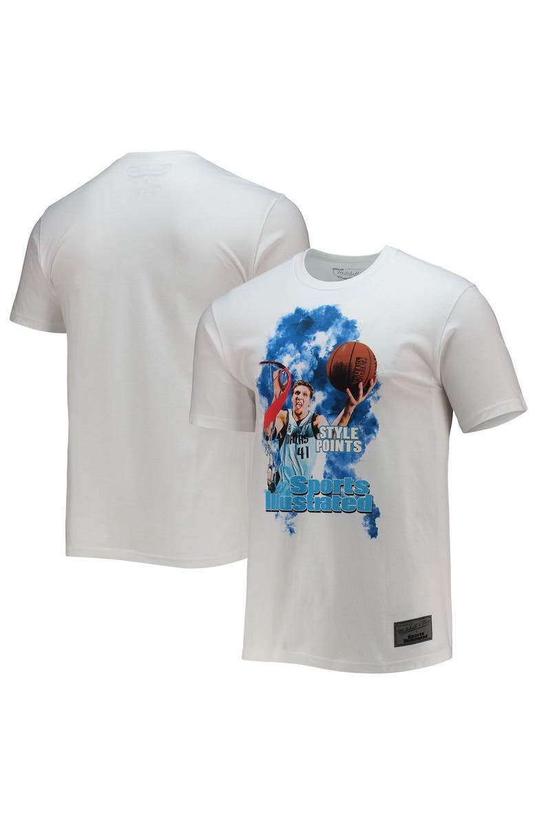 Mitchell & Ness Men's Mitchell & Ness x Sports Illustrated Dirk Nowitzki White Dallas Mavericks Player T-Shirt, Main, color, 