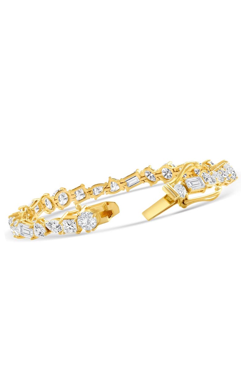 Bliss Diamond F/VS 15Ct Mixed Fancy Cut Diamond Tennis Bracelet 14k Gold Lab Grown 7", Alternate, color, 14K Yellow Gold