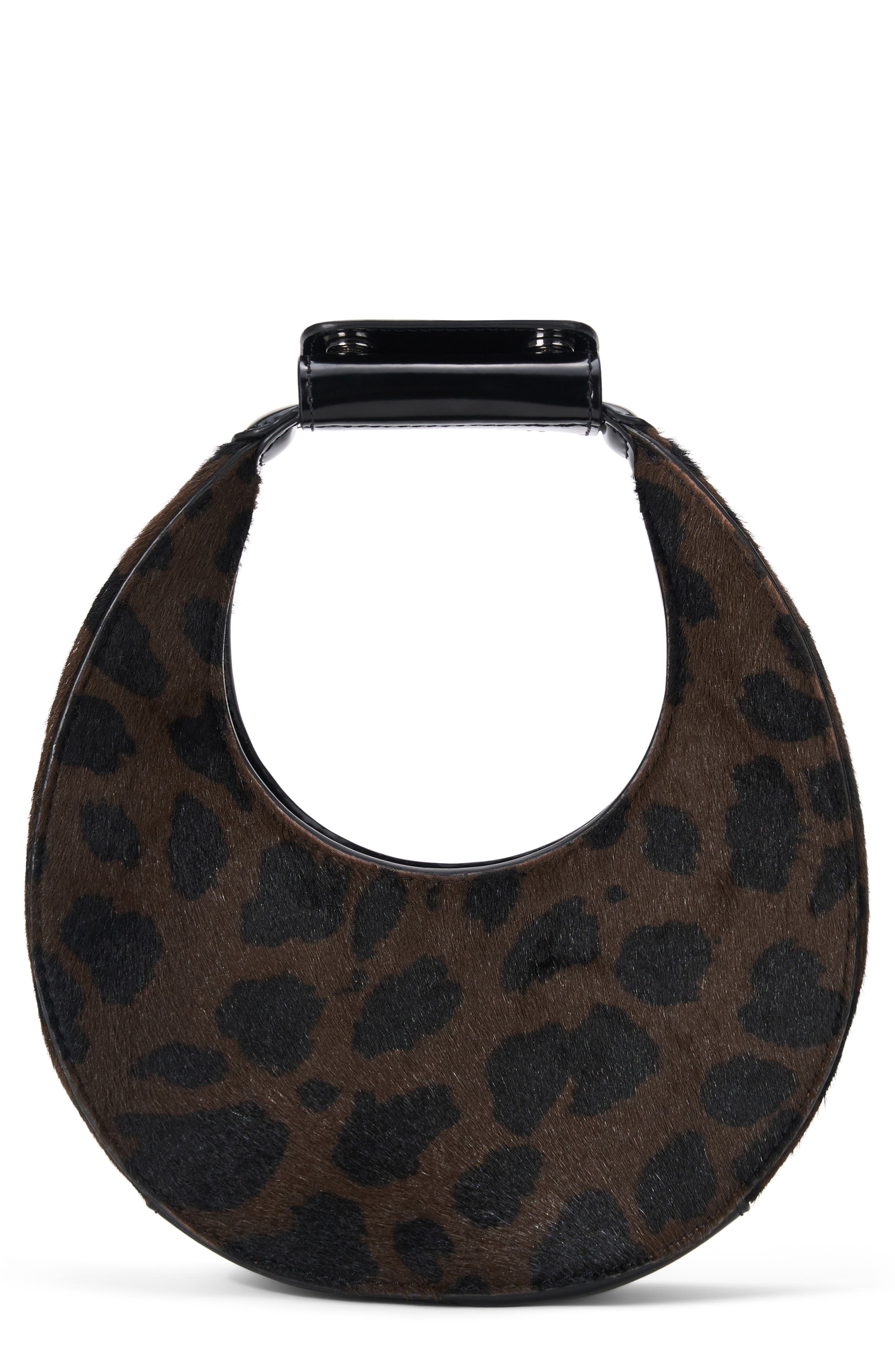 STAUD Good Night Moon Genuine Calf Hair Top Handle Bag, Main, color, Leopard