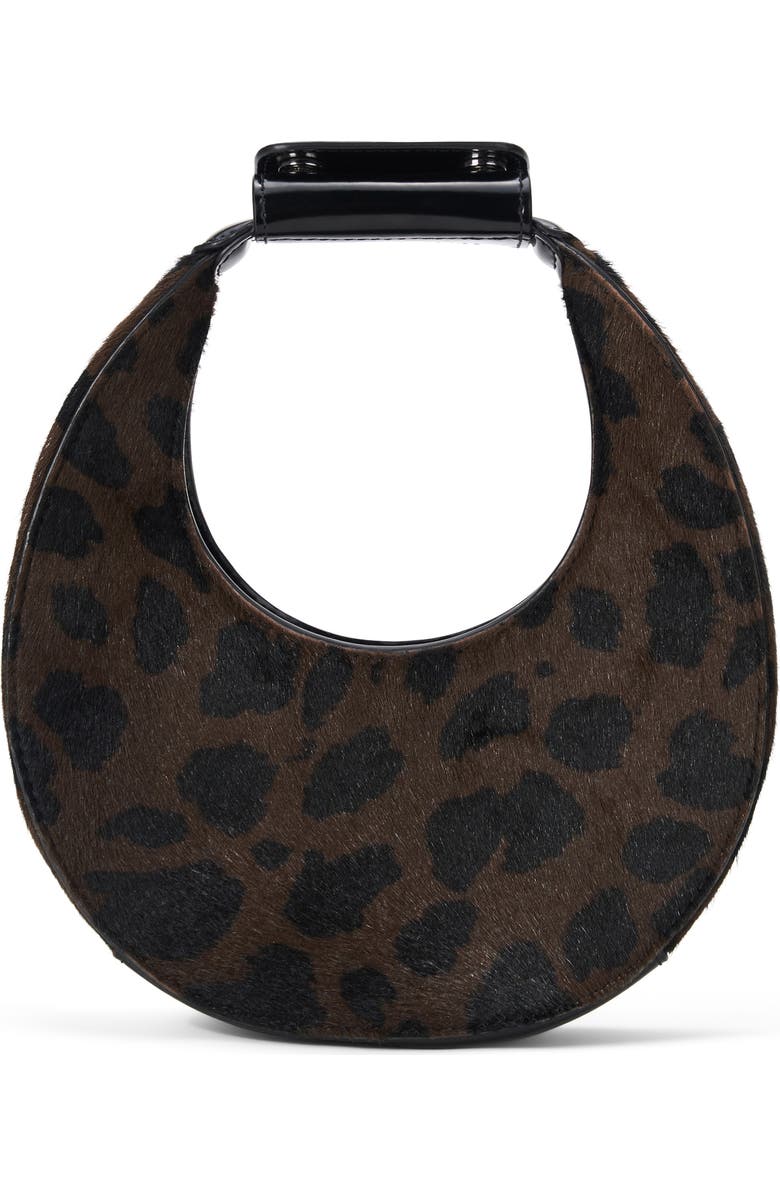 STAUD Good Night Moon Genuine Calf Hair Top Handle Bag, Main, color, Leopard