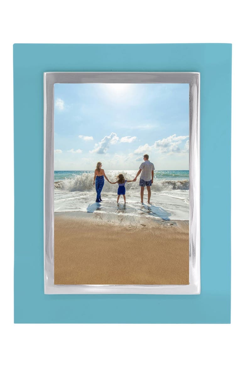 Bordered 5 x 7-Inch Picture Frame, Main, color, TEAL