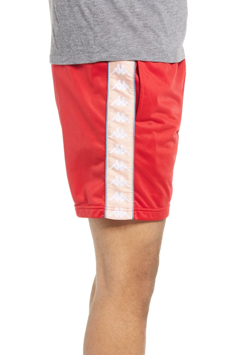 Kappa 222 Banda Cole Athletic Shorts, Alternate, color, RED/ PINK/ WHITE