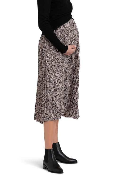 Ripe Maternity Florence Pleated Midi Maternity Skirt In Gray