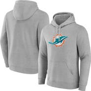 FANATICS Men's Fanatics Heather Gray Miami Dolphins Deliver Fleece Pullover Hoodie