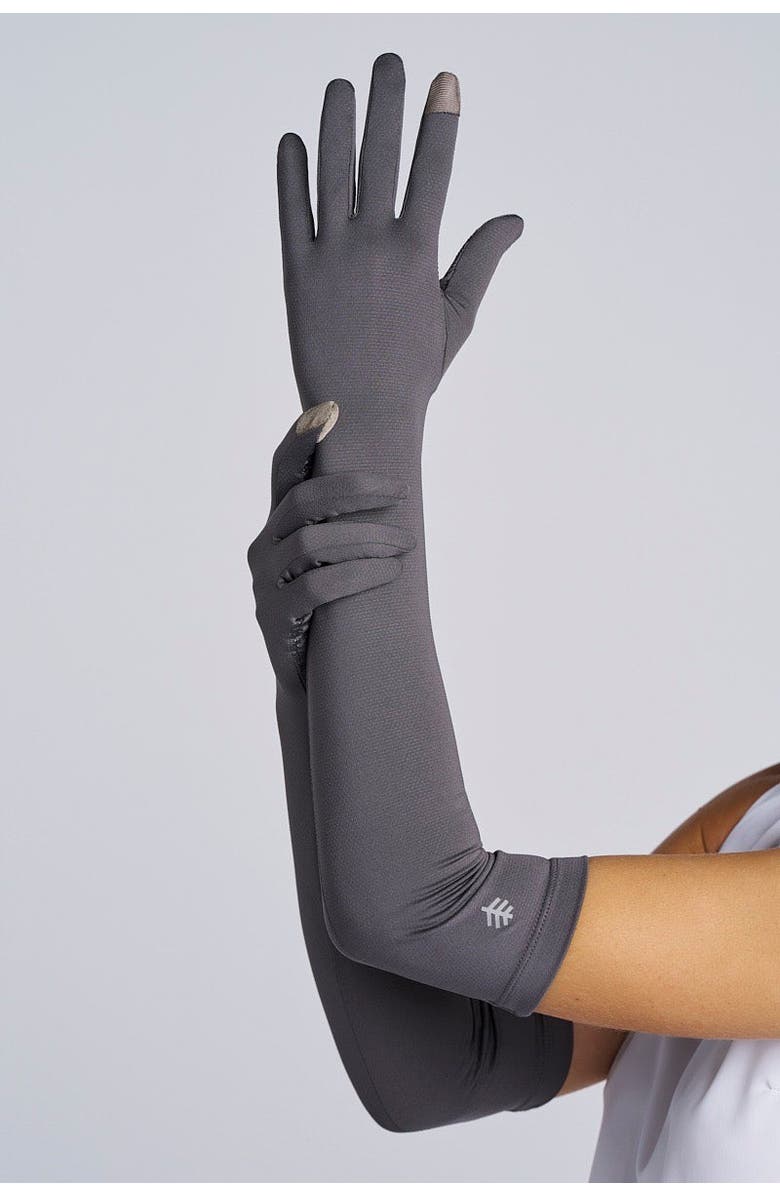 Coolibar Long Full Finger UV Sun Gloves - UPF 50+ Sun Protection - Culebra, Alternate, color, Charcoal