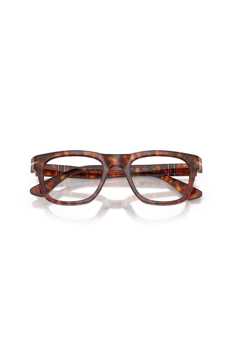 Persol 51mm Square optical glasses, Alternate, color, Tortoise