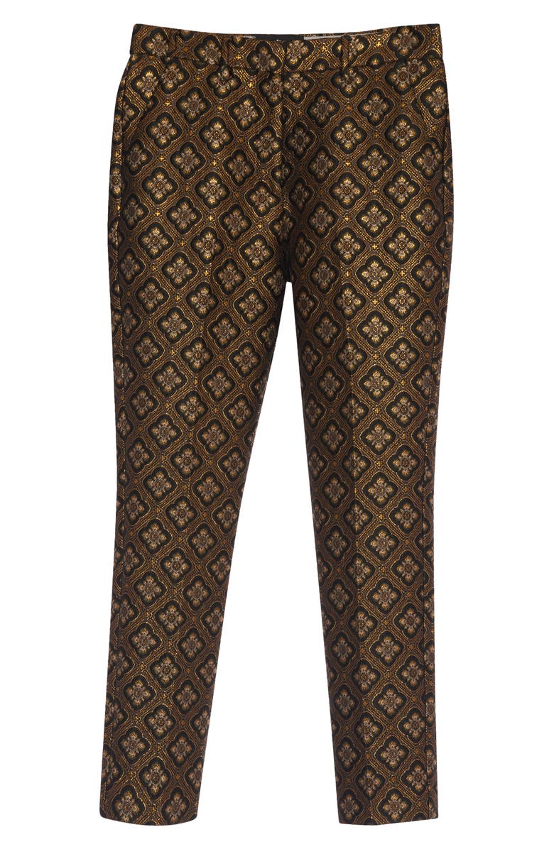 Etro Metallic Floral Jacquard Ankle Pants, Alternate, color, 
