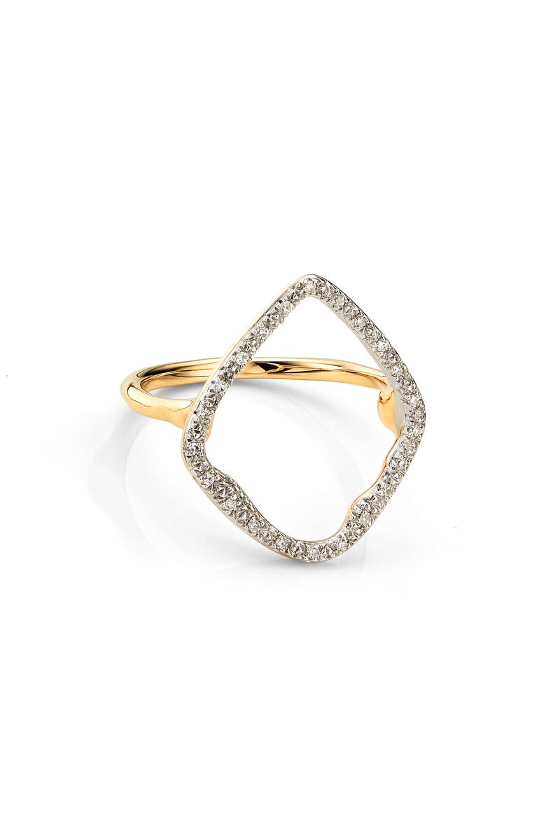 Monica Vinader Riva Hoop Diamond Ring, Main, color, Yellow Gold